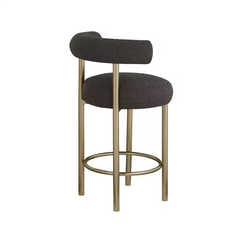 Meridian Furniture,Bordeaux Brown Boucle Fabric Stool, Set of 2