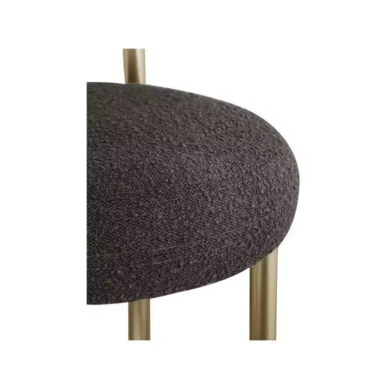 Meridian Furniture,Bordeaux Brown Boucle Fabric Stool, Set of 2