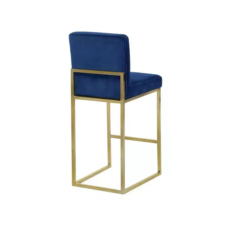 Meridian Furniture,Giselle Navy Velvet Stool