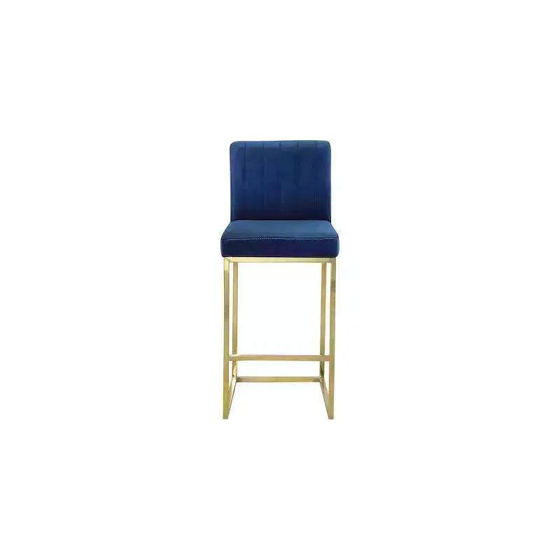 Meridian Furniture,Giselle Navy Velvet Stool