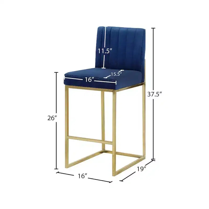 Meridian Furniture,Giselle Navy Velvet Stool