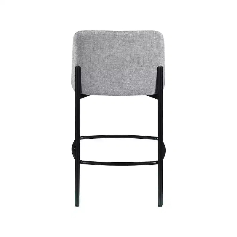 Meridian Furniture,Burton Grey Chenille Fabric Stool, Set of 2