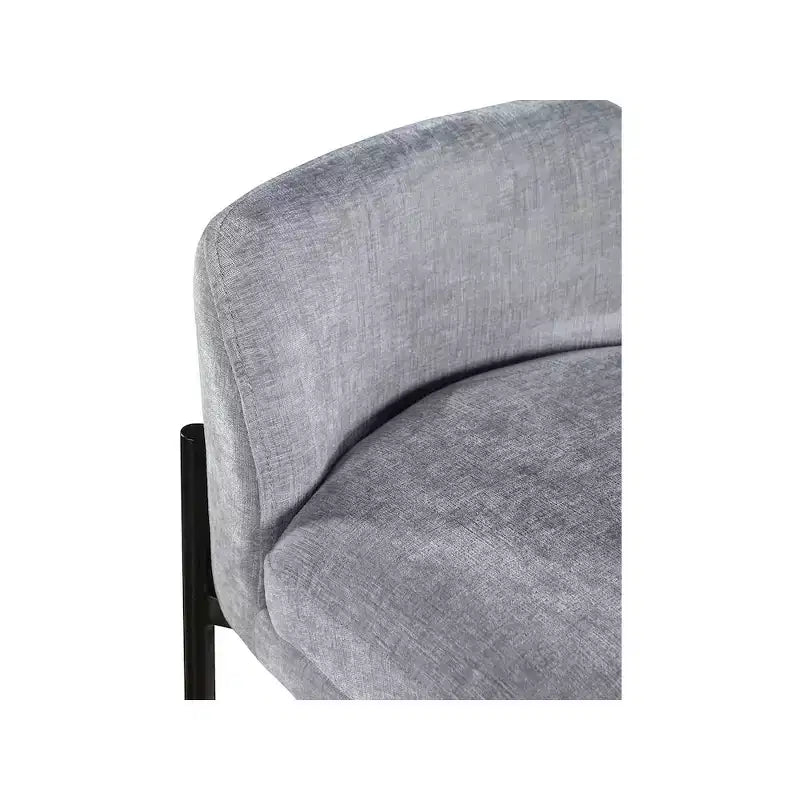 Meridian Furniture,Burton Grey Chenille Fabric Stool, Set of 2