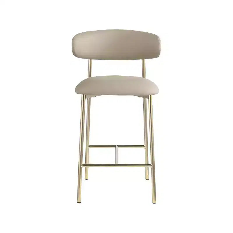 Meridian Furniture,Lupita Taupe Vegan Leather Counter Stool, Set of 2