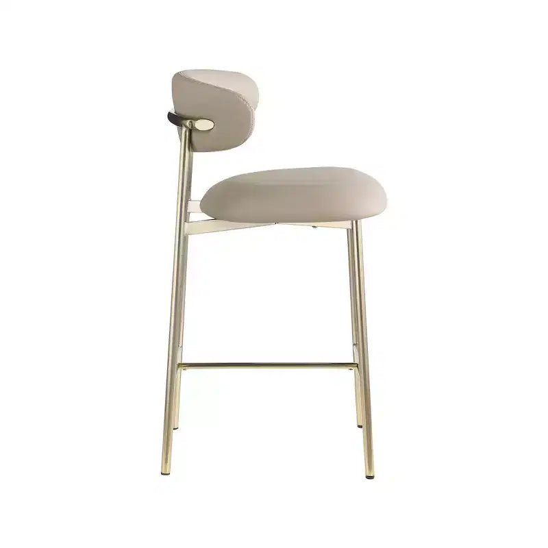 Meridian Furniture,Lupita Taupe Vegan Leather Counter Stool, Set of 2