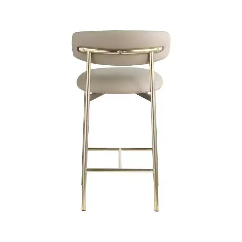 Meridian Furniture,Lupita Taupe Vegan Leather Counter Stool, Set of 2