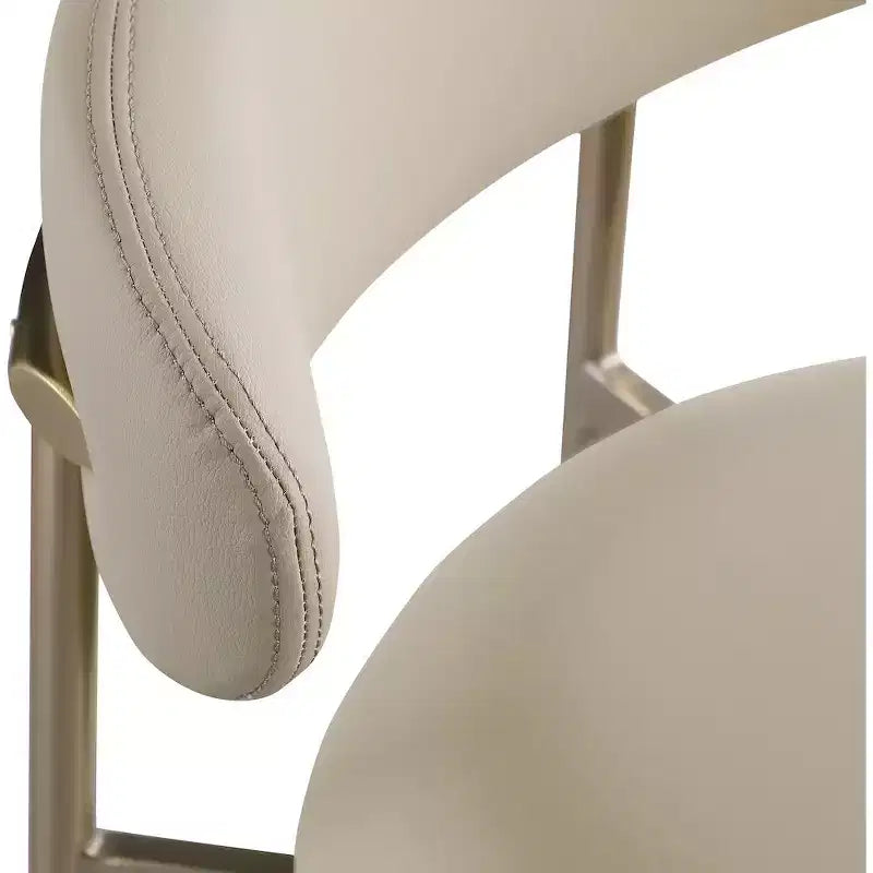 Meridian Furniture,Lupita Taupe Vegan Leather Counter Stool, Set of 2