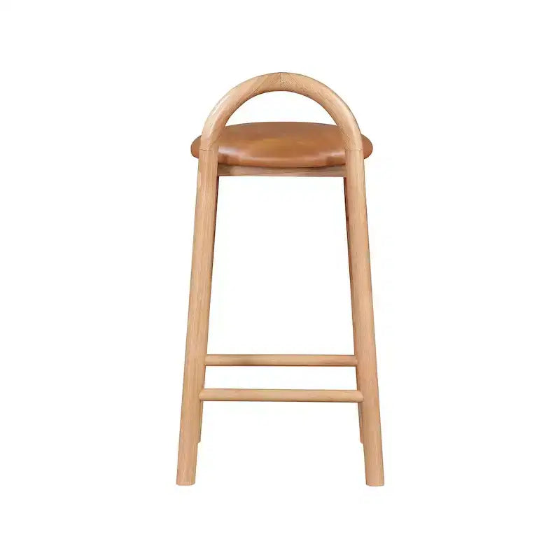 Meridian Furniture,Calvin Cognac Vegan Leather Stool