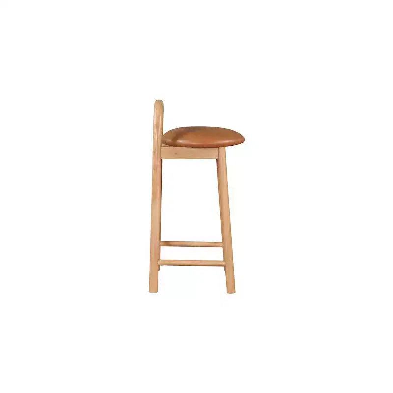 Meridian Furniture,Calvin Cognac Vegan Leather Stool