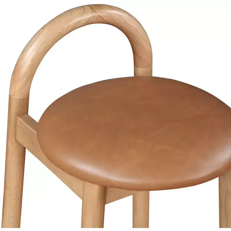 Meridian Furniture,Calvin Cognac Vegan Leather Stool