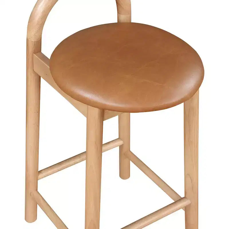 Meridian Furniture,Calvin Cognac Vegan Leather Stool