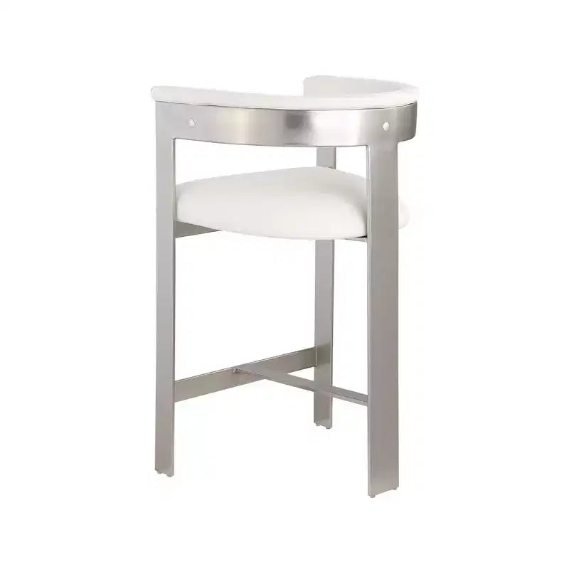 Meridian Furniture,Romeo Cream Vegan Leather Counter Stool, Set of 2