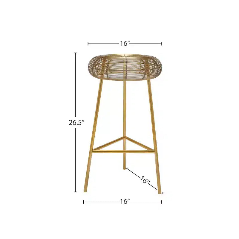 Meridian Furniture,Tuscany Gold Metal Counter Stool