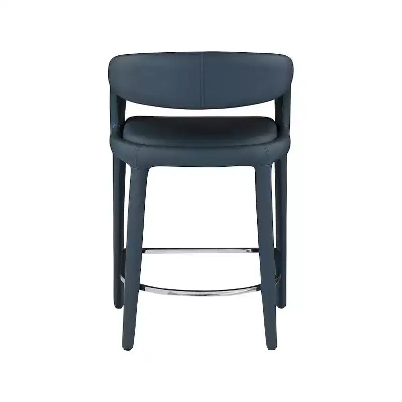 Meridian Furniture,Sylvester Navy Vegan Leather Stool
