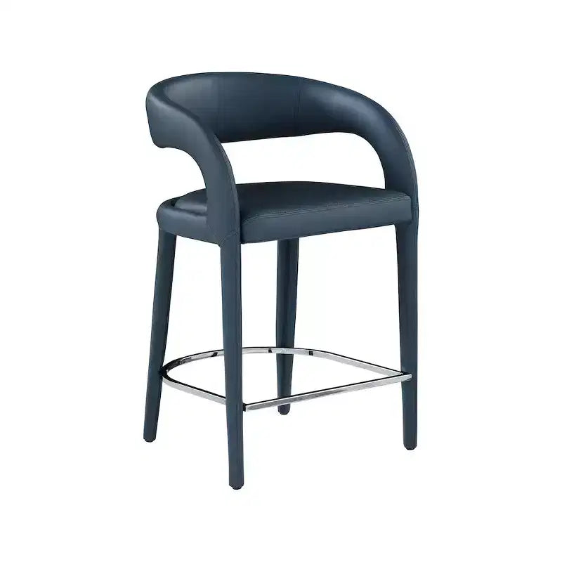 Meridian Furniture,Sylvester Navy Vegan Leather Stool