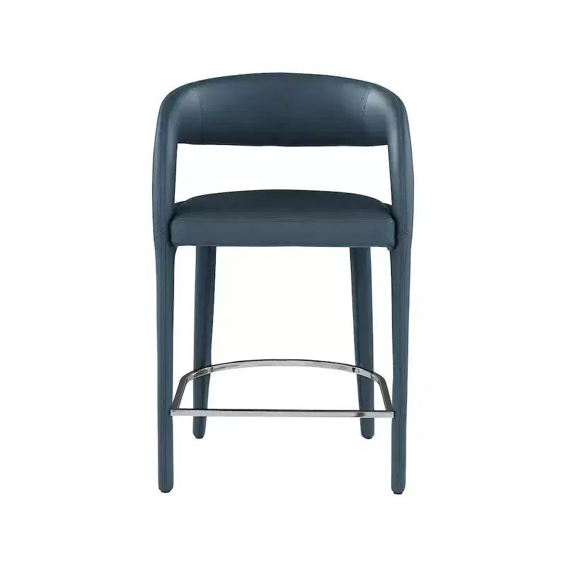 Meridian Furniture,Sylvester Navy Vegan Leather Stool