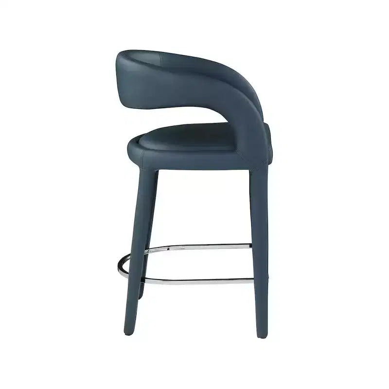 Meridian Furniture,Sylvester Navy Vegan Leather Stool