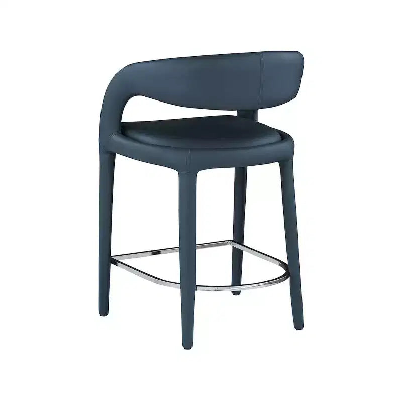 Meridian Furniture,Sylvester Navy Vegan Leather Stool
