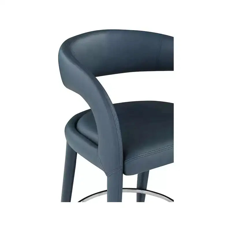Meridian Furniture,Sylvester Navy Vegan Leather Stool