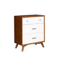 Alpine Furniture,Flynn 2 Drawer Two Tone Nightstand, Acorn/White