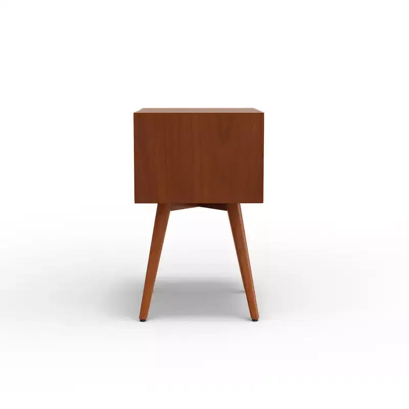 Alpine Furniture,Flynn 2 Drawer Two Tone Nightstand, Acorn/White