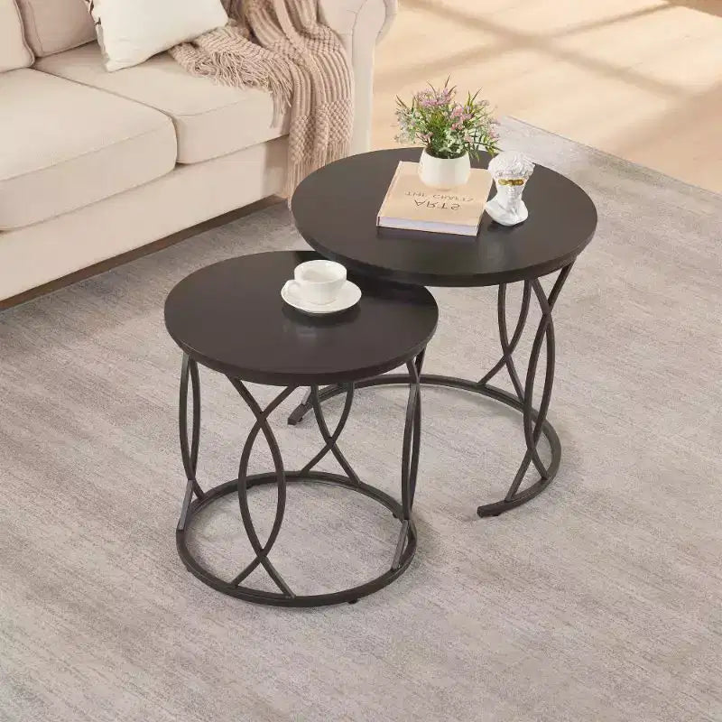 unipaws Black Nesting Coffee Table Set of 2