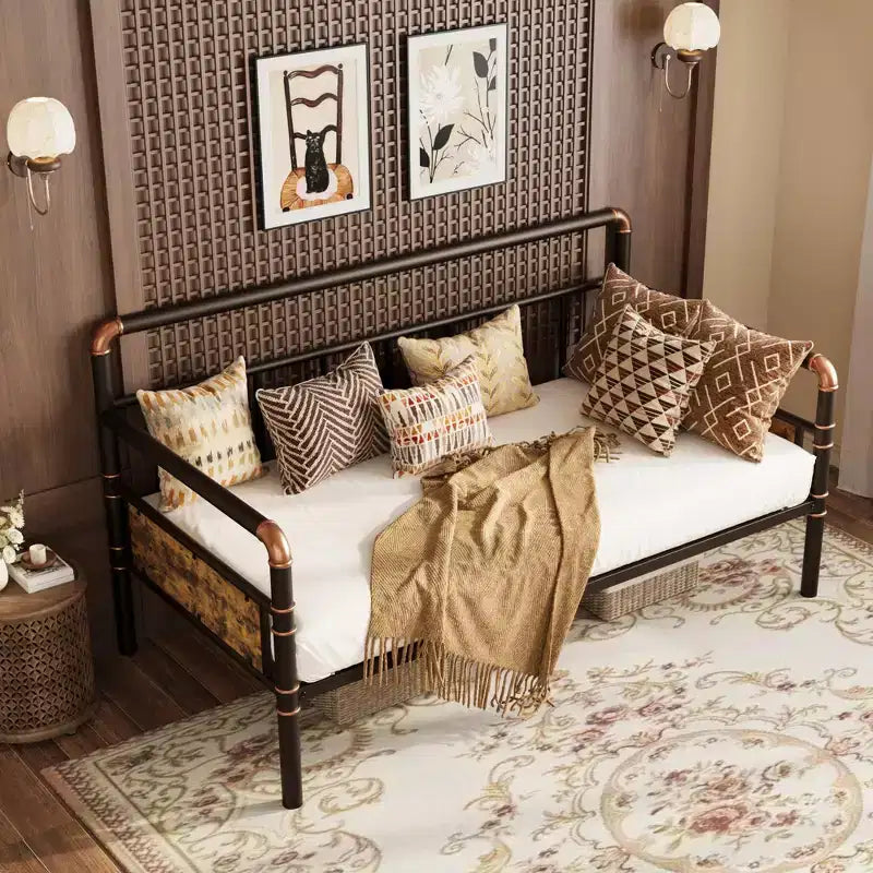 Metal Daybed Frame Twin Size,Heavy Duty Metal Twin Bed Frame,Daybed for Living Room Bedroom Guest Room