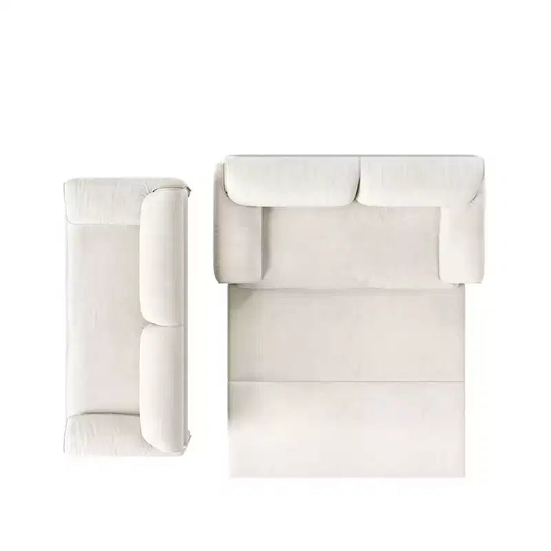 Canapé-lit Whison 3-en-1 en velours Queen Size avec méridienne et poches latérales de rangement, 2 places
