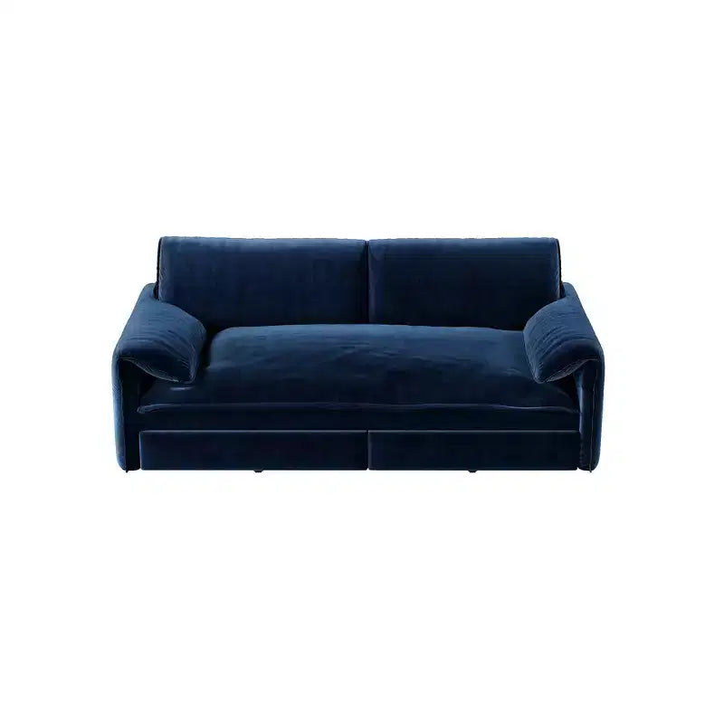 Canapé-lit Whison 3-en-1 en velours Queen Size avec méridienne et poches latérales de rangement, 2 places