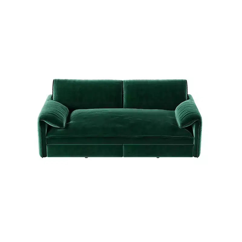 Canapé-lit Whison 3-en-1 en velours Queen Size avec méridienne et poches latérales de rangement, 2 places
