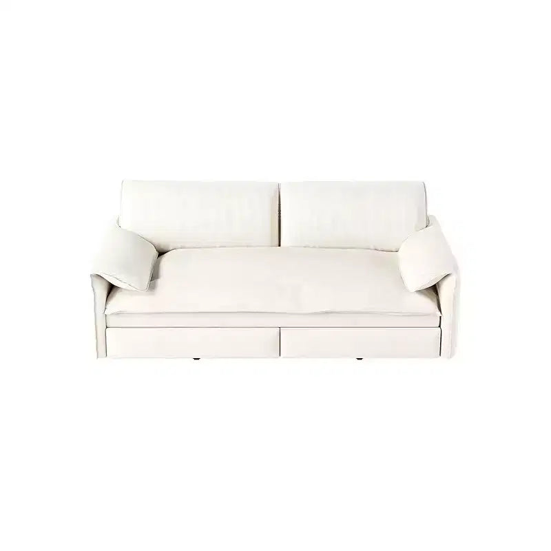 Canapé-lit Whison 3-en-1 en velours Queen Size avec méridienne et poches latérales de rangement, 2 places