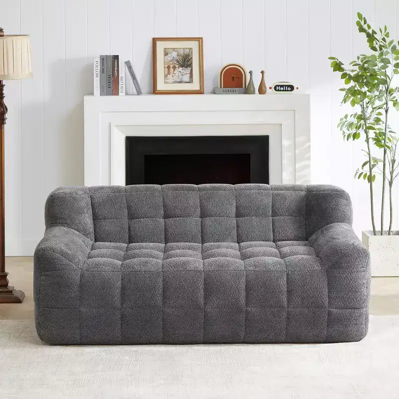Whisen Lychee Velvet Floor Compression Sofa & Sofa Chair