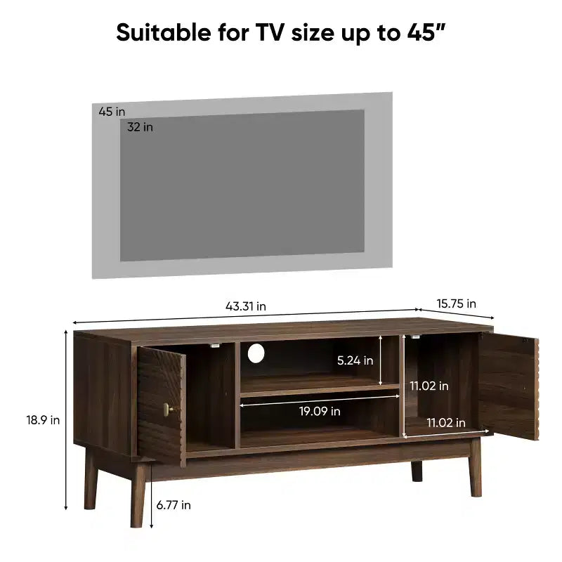 GDFStudio Bertram 43 Wood TV Stand