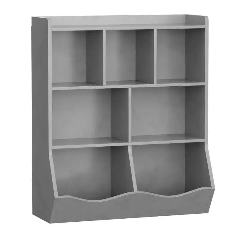 Garvee Kids Bookshelf and Toy Storage, 3-Tier Wooden Toy Storage Unit with Shelves and Compartments, Freestanding Kids Bookcase