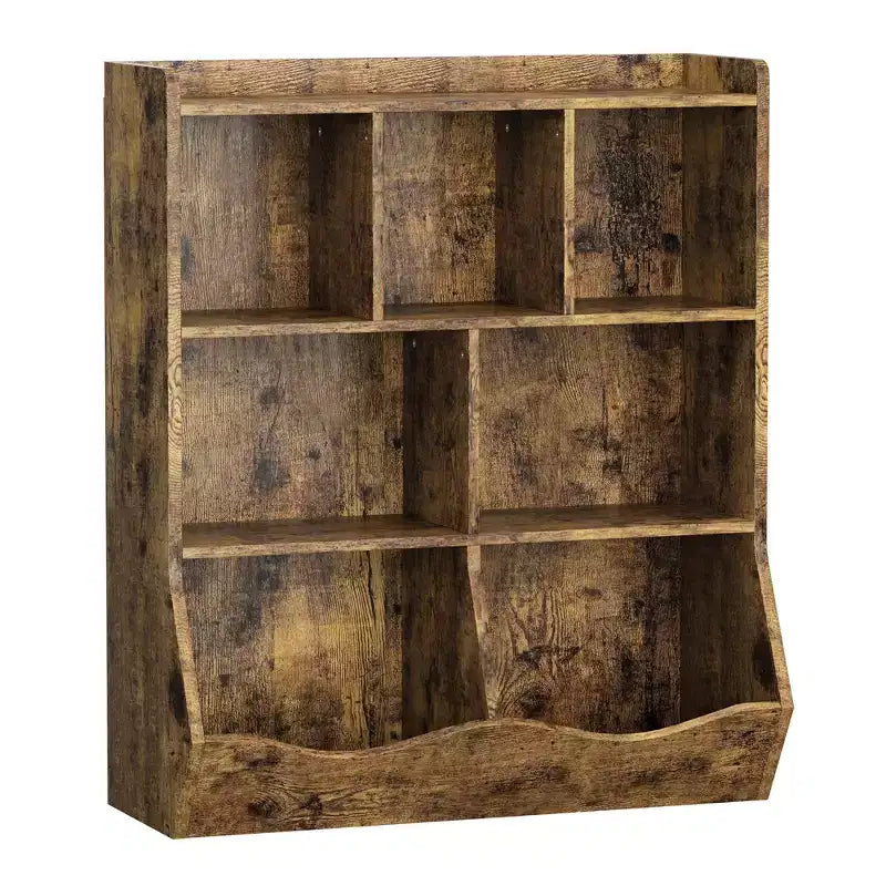 Garvee Kids Bookshelf and Toy Storage, 3-Tier Wooden Toy Storage Unit with Shelves and Compartments, Freestanding Kids Bookcase