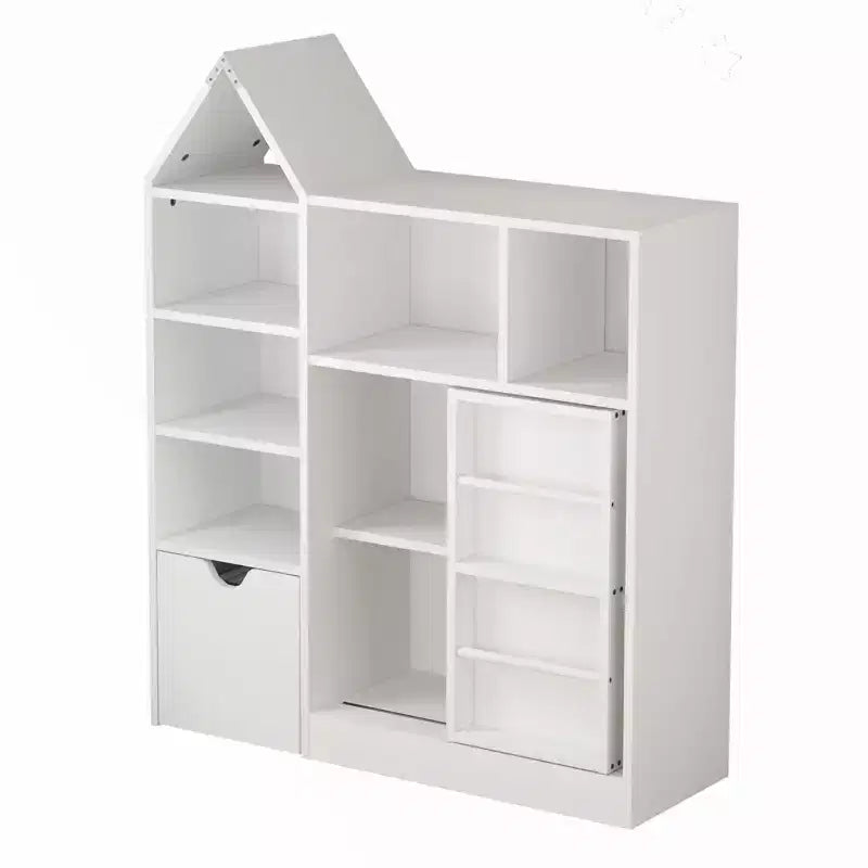 GustoWave Toy and Book Organizer for Kids, Storage Organizer with 8 Cubbies and Pull - Out Drawers, Ideal for Playrooms and Bedrooms