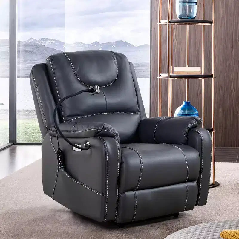 Whisen Bonded Leather 139 Recliner & Single Sofa Chair with Vibration Massage & Heating