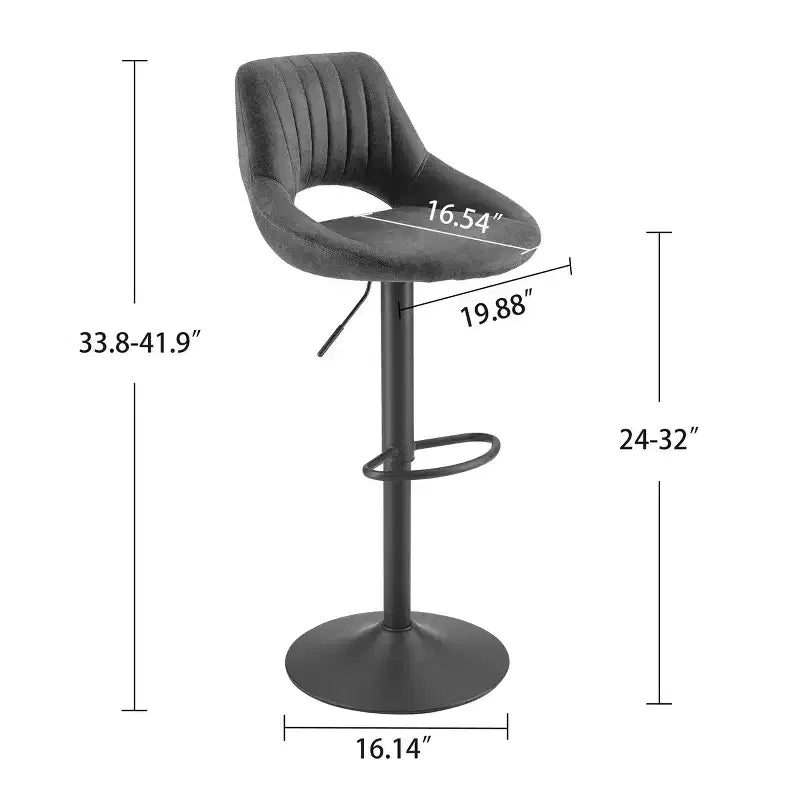 Tabouret de bar Art Leon en similicuir rétro, pivotant et réglable en hauteur, lot de 2