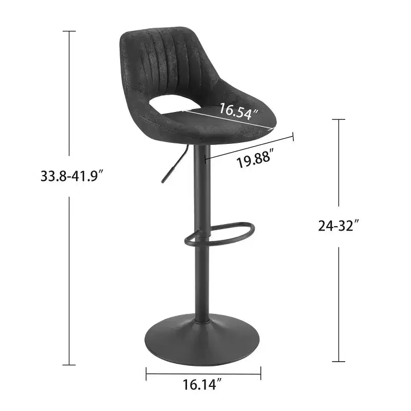 Tabouret de bar Art Leon en similicuir rétro, pivotant et réglable en hauteur, lot de 2