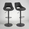 Art Leon Retro Faux Leather Swivel and Height Adjustable Barstool, Set of 2