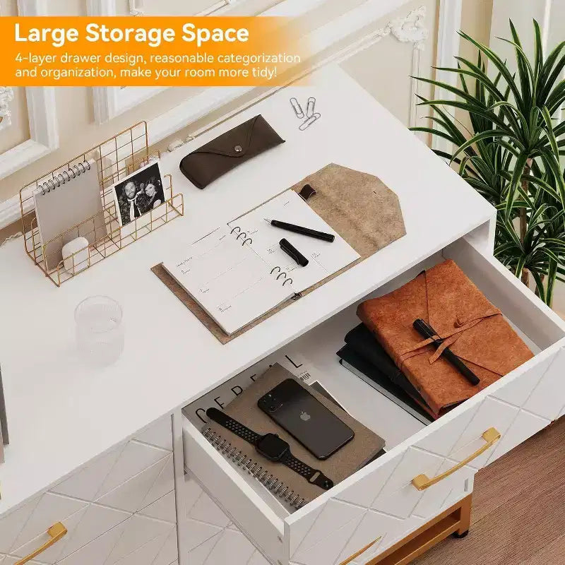 Acekool 8-Drawer Dresser & TV Stand  Large Storage Chest for Bedroom, Living Room, and Entryway