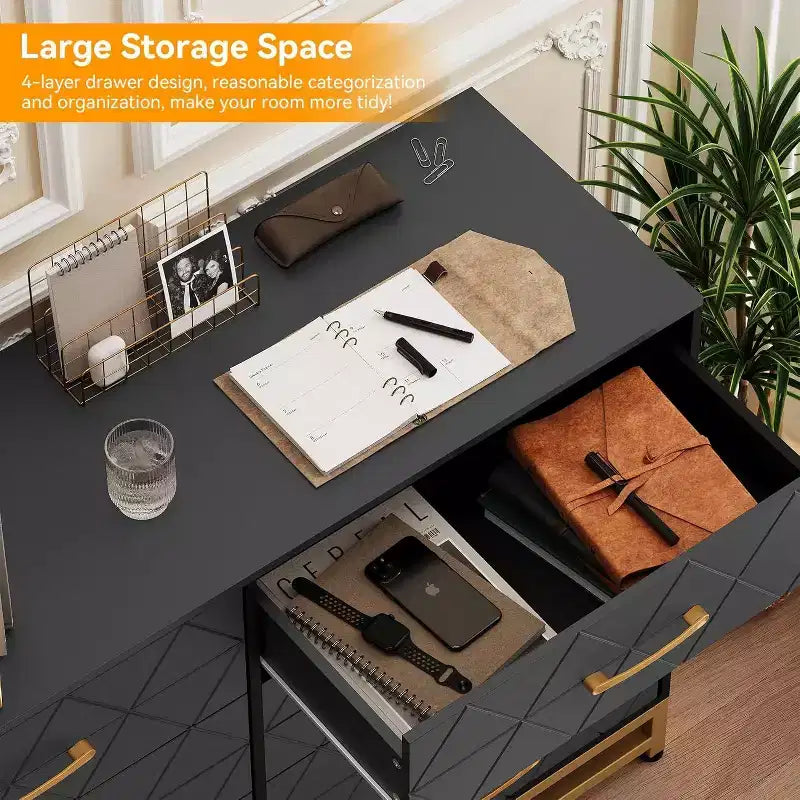 Acekool 8-Drawer Dresser & TV Stand  Large Storage Chest for Bedroom, Living Room, and Entryway