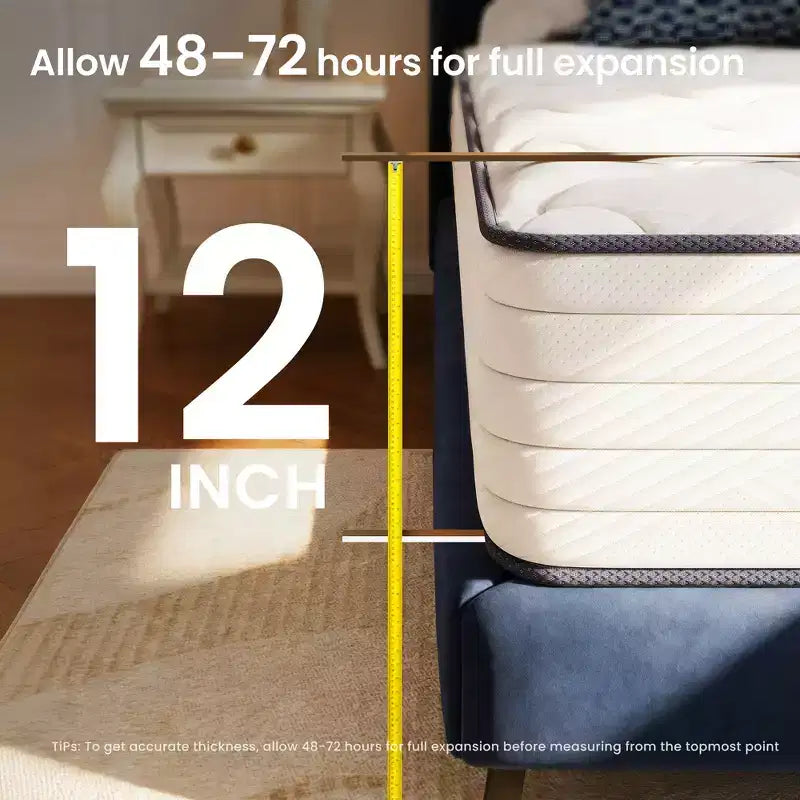 Swedrea Hybrid Mattress Medium Skin Friendly Memory Foam in White,, and Blue