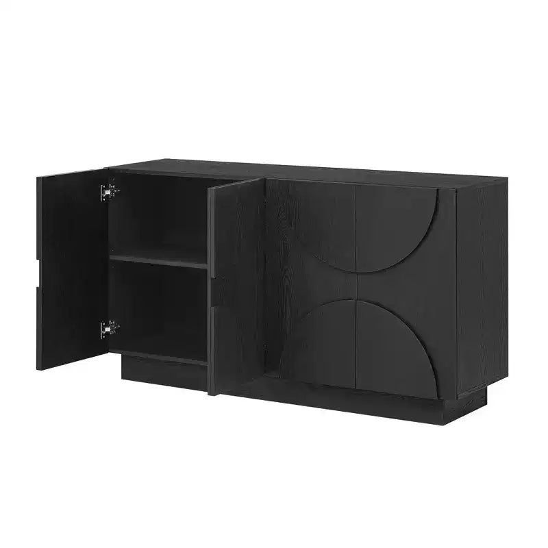 Whisen 4-Door Wood Storage Sideboard with Adjustable Shelves