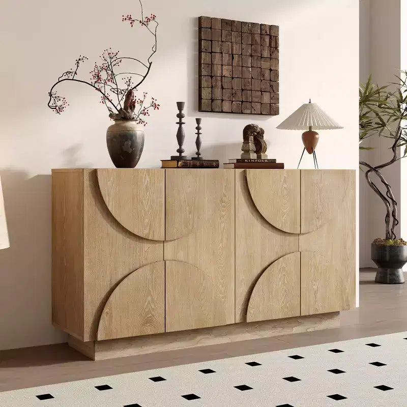 Whisen 4-Door Wood Storage Sideboard with Adjustable Shelves