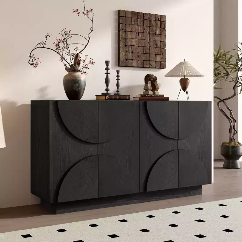 Whisen 4-Door Wood Storage Sideboard with Adjustable Shelves