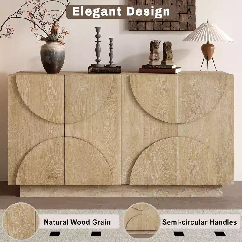 Whisen 4-Door Wood Storage Sideboard with Adjustable Shelves