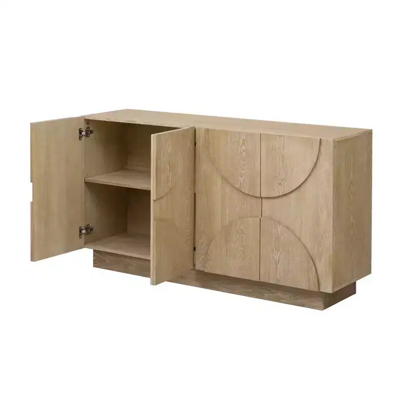 Whisen 4-Door Wood Storage Sideboard with Adjustable Shelves