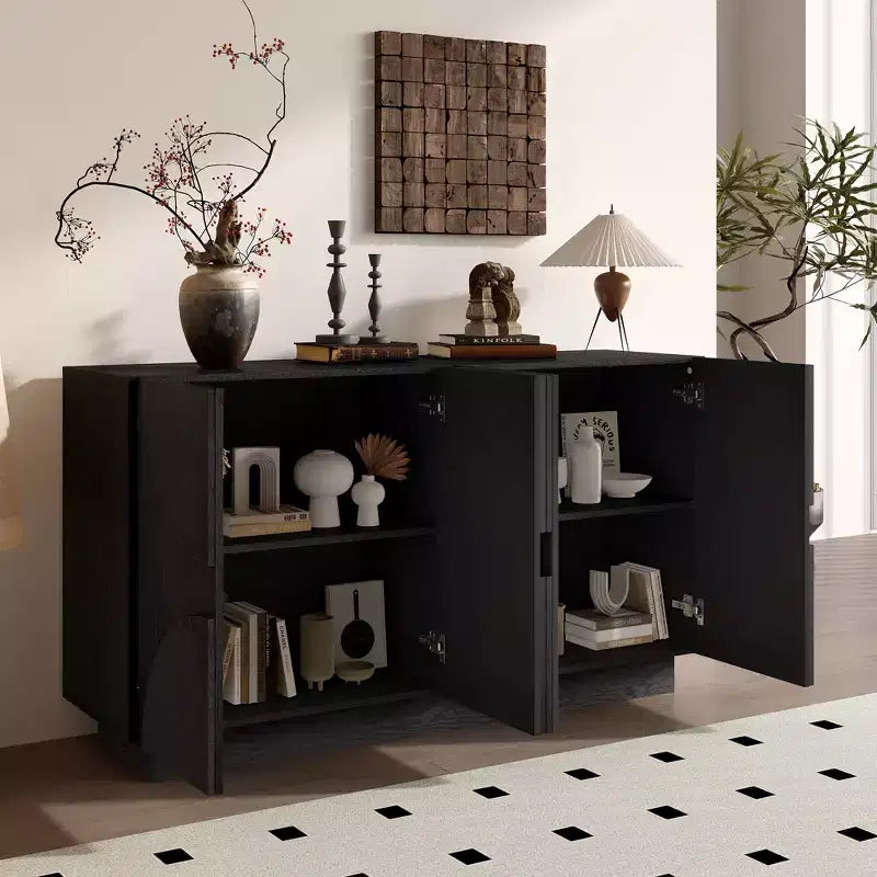 Whisen 4-Door Wood Storage Sideboard with Adjustable Shelves