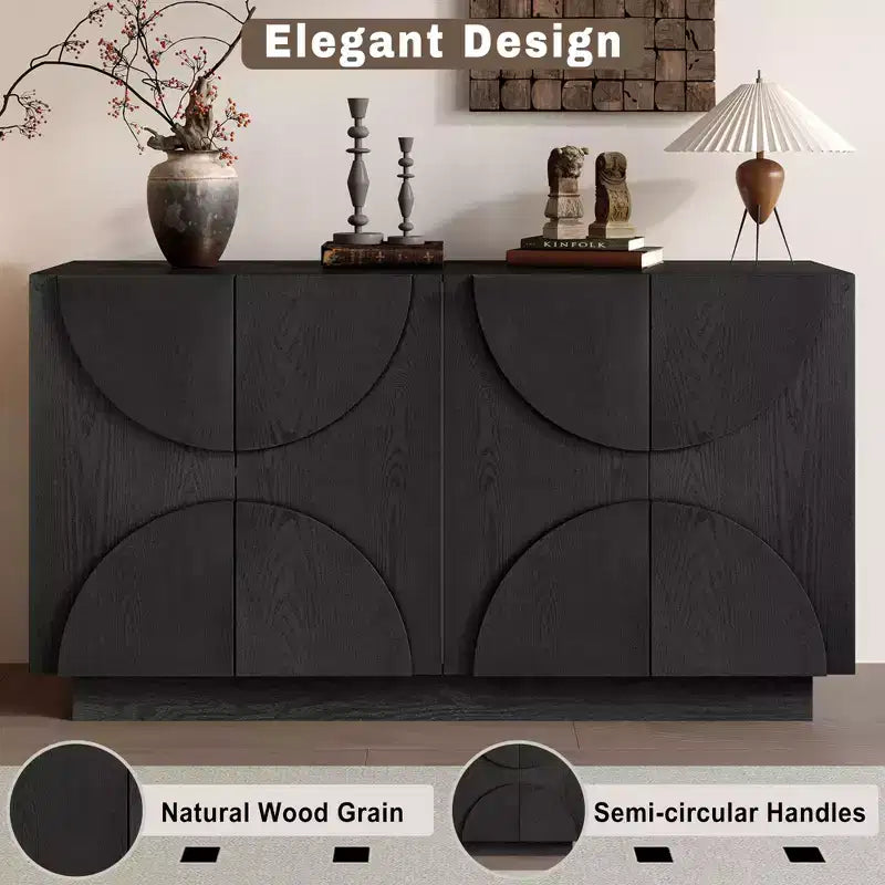 Whisen 4-Door Wood Storage Sideboard with Adjustable Shelves